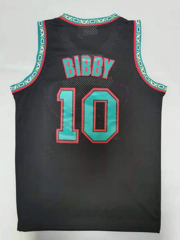 Men Memphis Grizzlies #10 Bibby Black Throwback Gourmet mesh NBA Jersey
